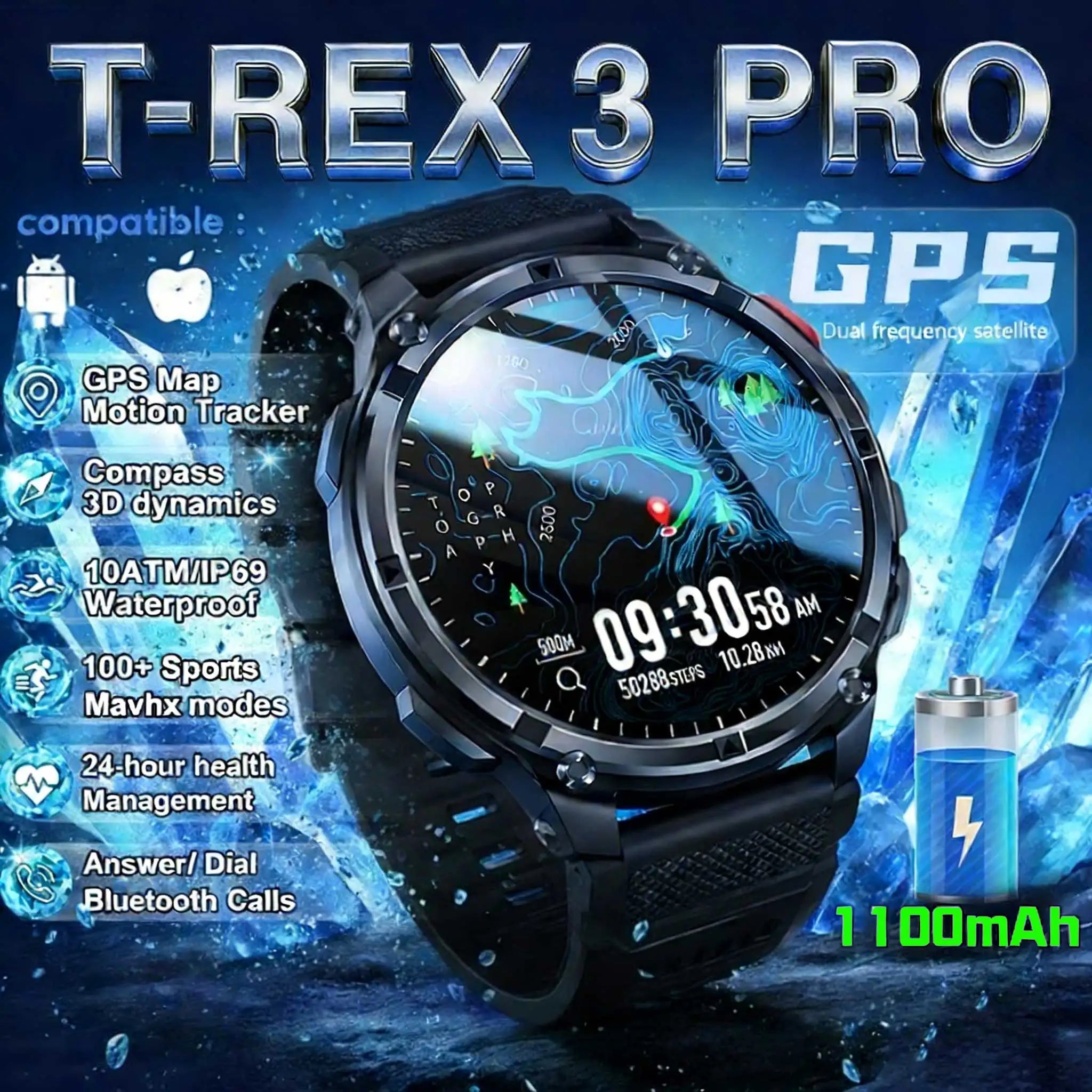 T Rex 3 Pro - All in One - Premium Smart Watch - Business / Sports - 2026 New Launch
